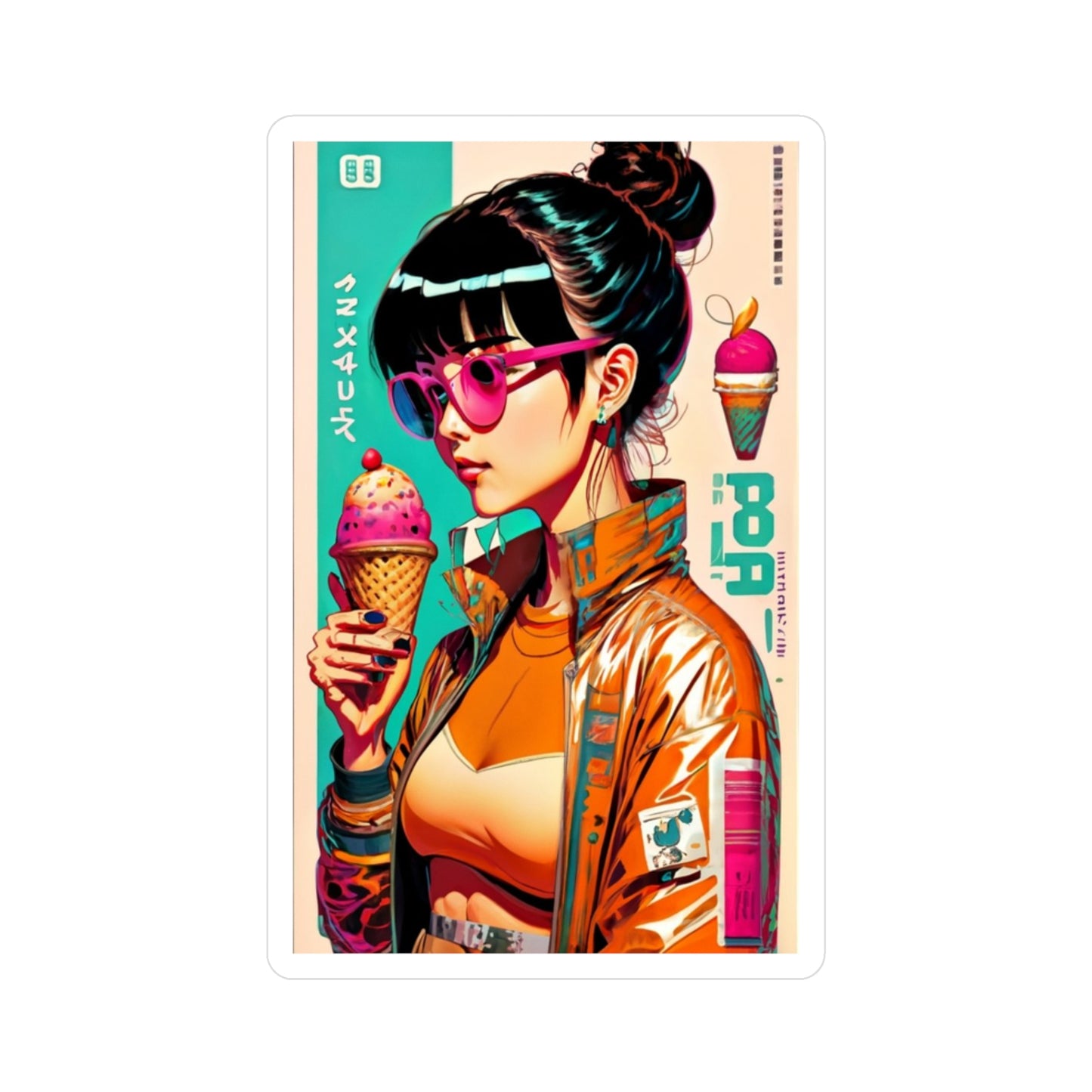Ice Cream Vibe Kiss-Cut Vinyl Decals - Trendy Aesthetic Stickers for Personalization