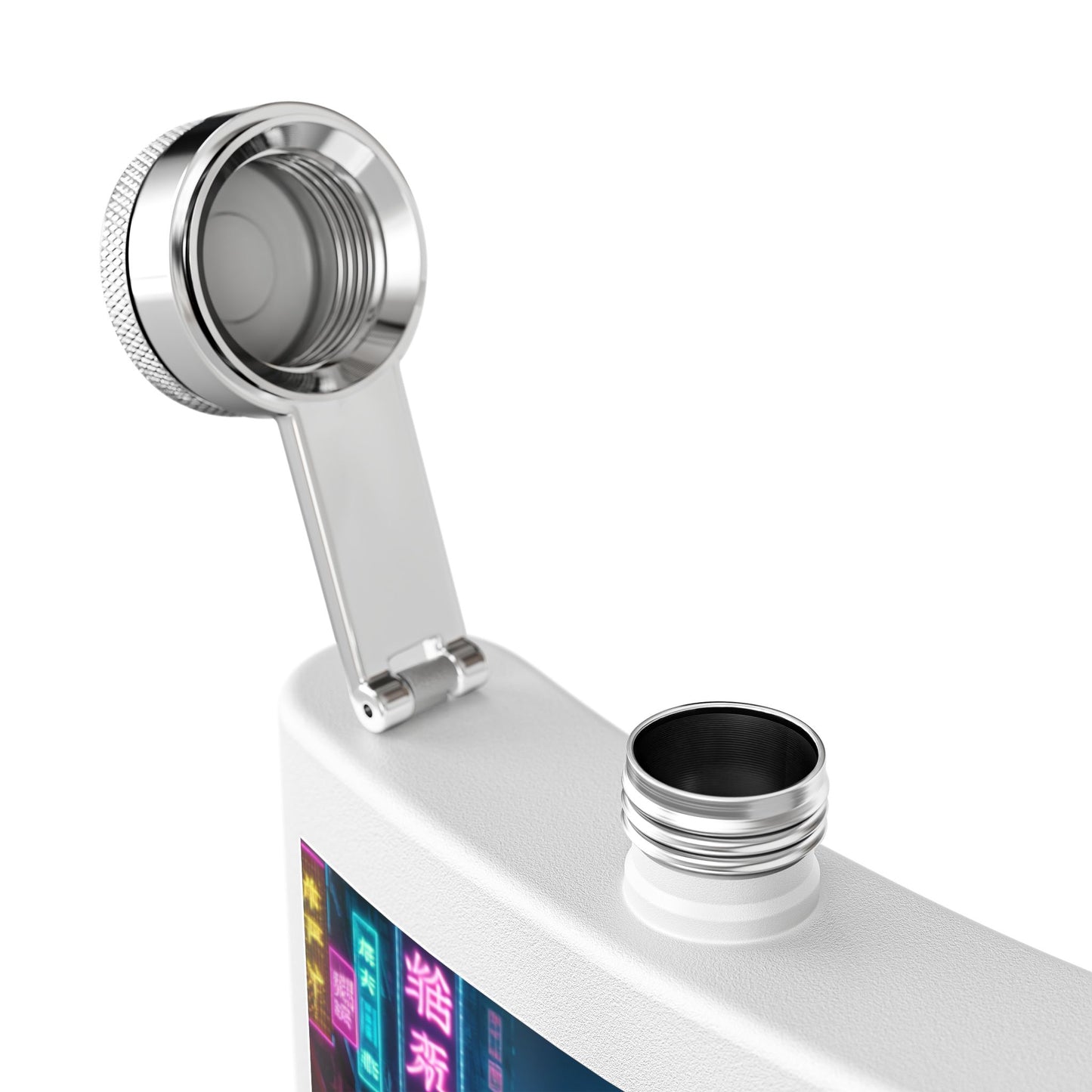 Cyberpunk Stainless Steel Flask - 6oz Adventure Flask with Futuristic Design