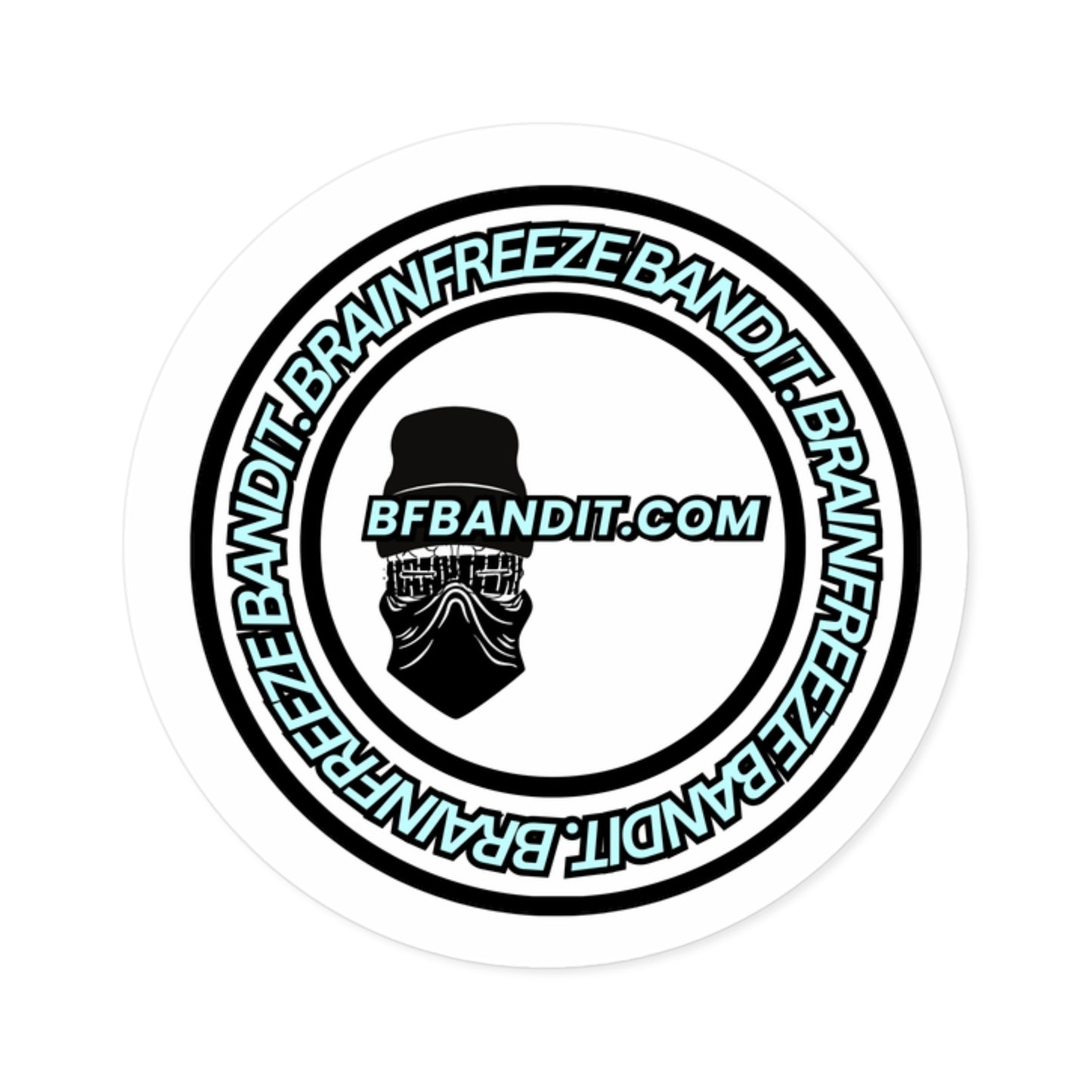 Brainfreeze Bandit Round Stickers - Waterproof Indoor/Outdoor Decals