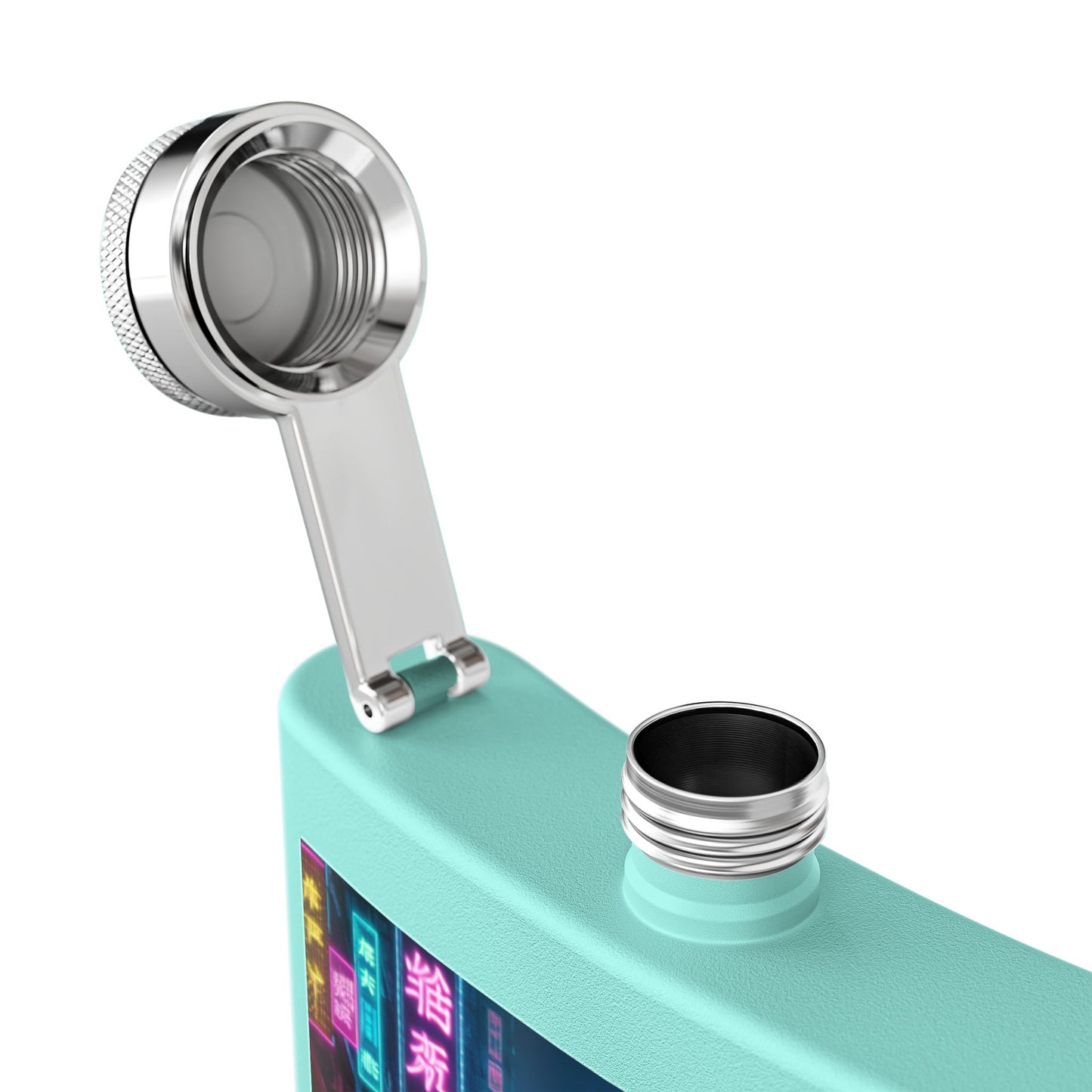Cyberpunk Stainless Steel Flask - 6oz Adventure Flask with Futuristic Design